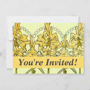 Alfonse Mucha Art Nouveau Lily Floral Pattern Kaart