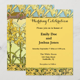 Alfonse Mucha Art Nouveau Lily Floral Pattern Kaart