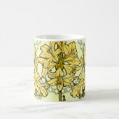 Alfonse Mucha Art Nouveau Lily Floral Pattern Koffiemok (Center)