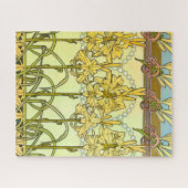 Alfonse Mucha Art Nouveau Lily Floral Pattern Legpuzzel (Horizontaal)