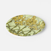 Alfonse Mucha Art Nouveau Lily Floral Pattern Papieren Bordje (Gekanteld)
