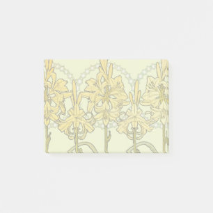 Alfonse Mucha Art Nouveau Lily Floral Pattern Post-it® Notes