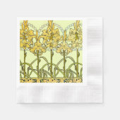 Alfonse Mucha Art Nouveau Lily Floral Pattern Servet (Voorkant)