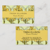 Alfonse Mucha Art Nouveau Lily Floral Pattern Visitekaartje (Voorkant / Achterkant)