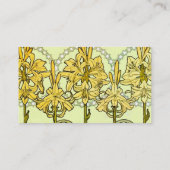 Alfonse Mucha Art Nouveau Lily Floral Pattern Visitekaartje (Achterkant)