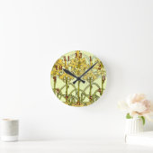 Alfonse Mucha Art Nouveau lily patroon Ronde Klok (Huis)