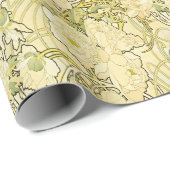 Alfonse Mucha Art Nouveau Peonies Botanical Art Cadeaupapier (Rol Hoek)