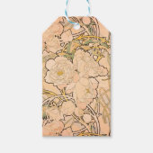 Alfonse Mucha Art Nouveau Peonies Cadeaulabel (Voorkant)