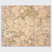Alfonse Mucha Art Nouveau Peonies Cadeaupapier (Vlak)
