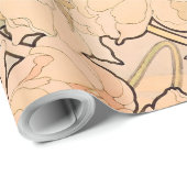 Alfonse Mucha Art Nouveau Peonies Cadeaupapier (Rol Hoek)