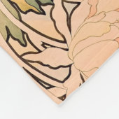 Alfonse Mucha Art Nouveau Peonies Fleece Deken (Hoek)