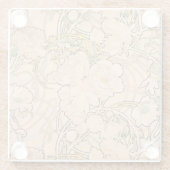 Alfonse Mucha Art Nouveau Peonies Glazen Onderzetter (Achterkant)