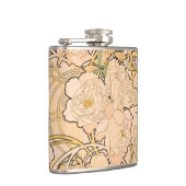 Alfonse Mucha Art Nouveau Peonies Heupfles (Rechts)