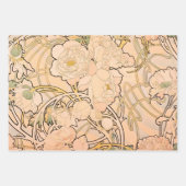 Alfonse Mucha Art Nouveau Peonies Inpakpapier Vel (Voorkant 3)