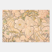 Alfonse Mucha Art Nouveau Peonies Inpakpapier Vel (Voorkant)