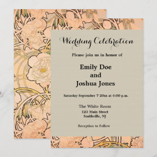 Alfonse Mucha Art Nouveau Peonies Kaart