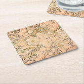 Alfonse Mucha Art Nouveau Peonies Kartonnen Onderzetters (Schuin)