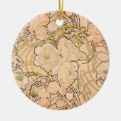 Alfonse Mucha Art Nouveau Peonies Keramisch Ornament (Voorkant)