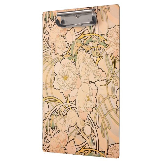 Alfonse Mucha Art Nouveau Peonies Klembord (Links)