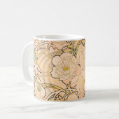 Alfonse Mucha Art Nouveau Peonies Koffiemok (Voorkant links)