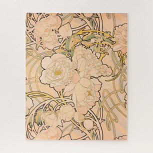 Alfonse Mucha Art Nouveau Peonies Legpuzzel