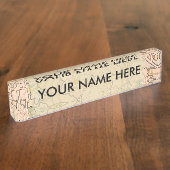 Alfonse Mucha Art Nouveau Peonies Naambordje (Zijkant)