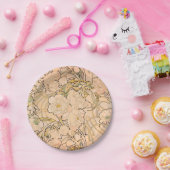 Alfonse Mucha Art Nouveau Peonies Papieren Bordje (Feest)