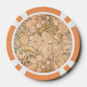 Alfonse Mucha Art Nouveau Peonies Poker Chips (Achterkant)