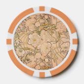 Alfonse Mucha Art Nouveau Peonies Poker Chips (Voorkant)