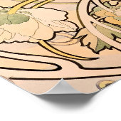 Alfonse Mucha Art Nouveau Peonies Poster (Hoek)