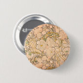 Alfonse Mucha Art Nouveau Peonies Ronde Button 5,7 Cm (Voorkant /achterkant)