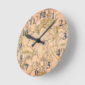 Alfonse Mucha Art Nouveau Peonies Ronde Klok (Hoek)