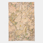 Alfonse Mucha Art Nouveau Peonies Theedoek (Verticaal)