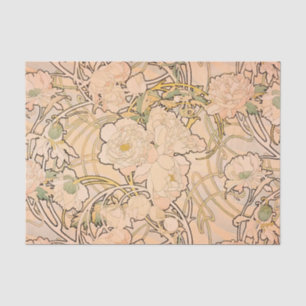 Alfonse Mucha Art Nouveau Peonies Tissuepapier