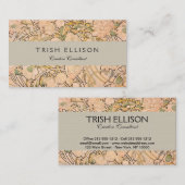 Alfonse Mucha Art Nouveau Peonies Visitekaartje (Voorkant / Achterkant)