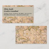 Alfonse Mucha Art Nouveau Peonies Visitekaartje (Voorkant / Achterkant)