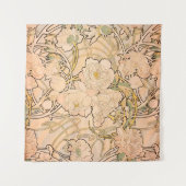 Alfonse Mucha Art Nouveau Peonies Wandkleed (Voorkant (horizontaal))