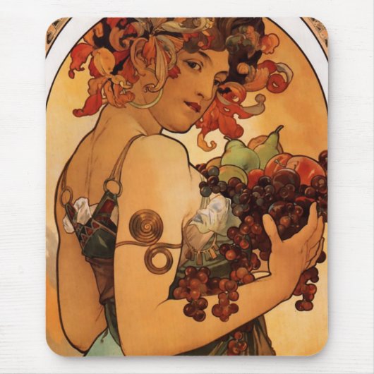 Alfonse Mucha Fruit Muismat (Voorkant)
