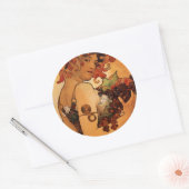 Alfonse Mucha Fruit Ronde Sticker (Envelop)