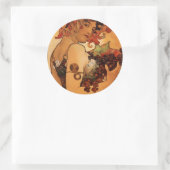 Alfonse Mucha Fruit Ronde Sticker (Tas)
