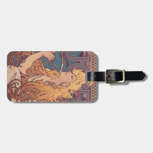 Alfonse Mucha Job Art Nouveau vrouw Bagagelabel (Voorkant horizontaal)