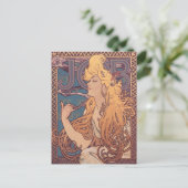 Alfonse Mucha Job Art Nouveau vrouw Briefkaart (Staand voorkant)
