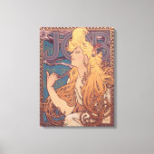 Alfonse Mucha Job Art Nouveau vrouw Canvas Afdruk (Voorkant)