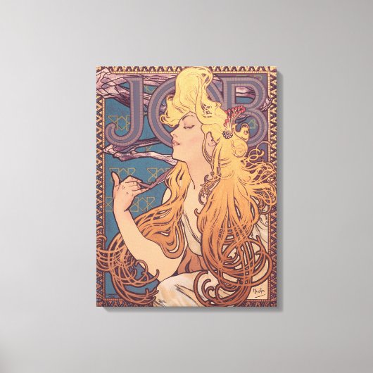Alfonse Mucha Job Art Nouveau vrouw Canvas Afdruk (Voorkant)