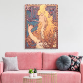 Alfonse Mucha Job Art Nouveau vrouw Canvas Afdruk (Insitu (Woonkamer))