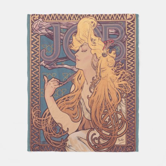 Alfonse Mucha Job Art Nouveau vrouw Fleece Deken (Voorkant)