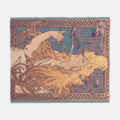 Alfonse Mucha Job Art Nouveau vrouw Fleece Deken (Voorkant (Horizontaal))