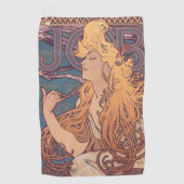 Alfonse Mucha Job Art Nouveau vrouw Golfhanddoek (Voorkant)