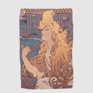 Alfonse Mucha Job Art Nouveau vrouw Golfhanddoek