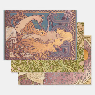 Alfonse Mucha Job Art Nouveau vrouw Inpakpapier Vel